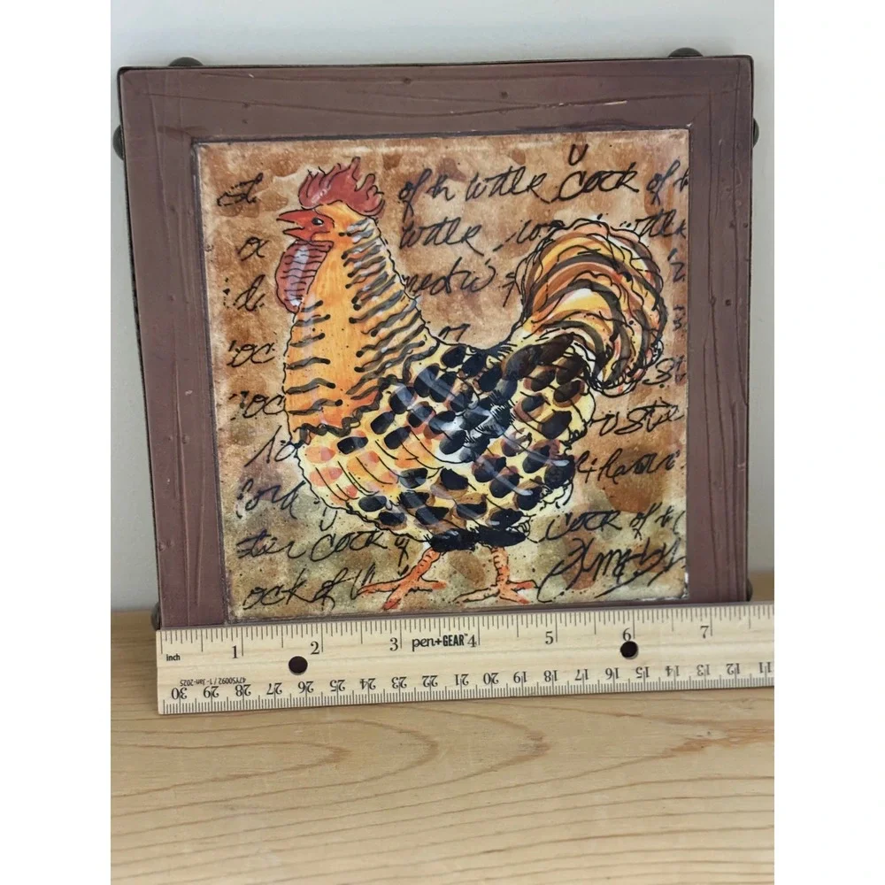 Anne‎ Ormsby Rooster Mosaic Trivet Creative Enterprises NCE 2000 Kitchen Decor